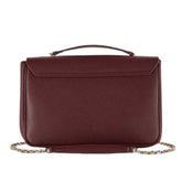 Patrizia Pepe - Borsa a tracolla con catena in pelle rigida, Bordeaux